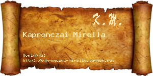 Kapronczai Mirella névjegykártya