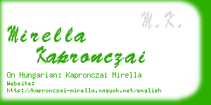 mirella kapronczai business card